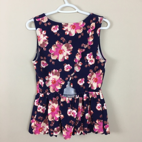 Anthropologie postmark floral Peplum Top M - Picture 2 of 6